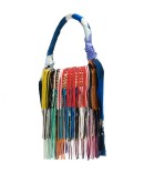 tassel scarf bucket bag