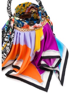 scarf trim bucket bag