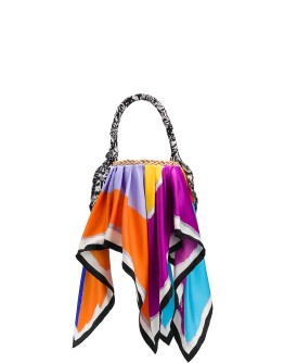 scarf trim bucket bag