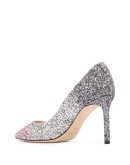 Romy 85mm glitter-embellished pumps