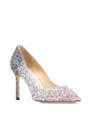 Romy 85mm glitter-embellished pumps