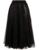 ruched tulle midi skirt
