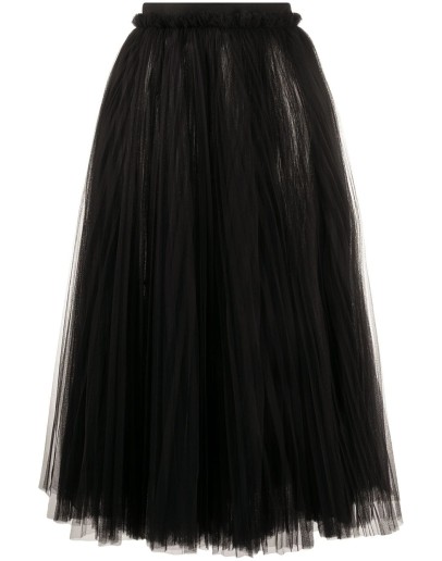 ruched tulle midi skirt