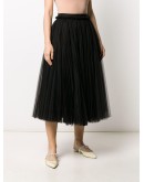 ruched tulle midi skirt