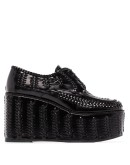 95mm woven leather platform brogues
