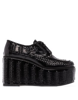 95mm woven leather platform brogues