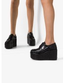 95mm woven leather platform brogues