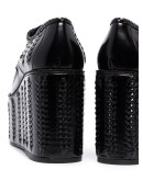 95mm woven leather platform brogues