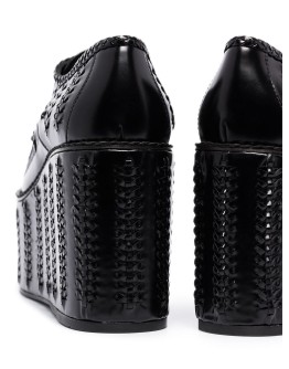 95mm woven leather platform brogues
