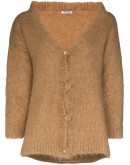 brushed mohair-blend cardigan