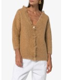 brushed mohair-blend cardigan