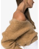 brushed mohair-blend cardigan