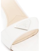 white classic 65 logo leather sandals