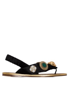 embellished satin sandals