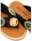 embellished satin sandals