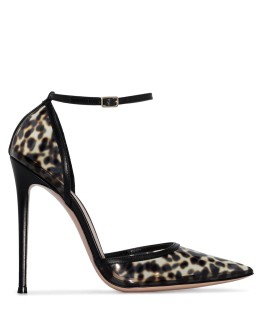 Plexi 110mm leopard print pumps