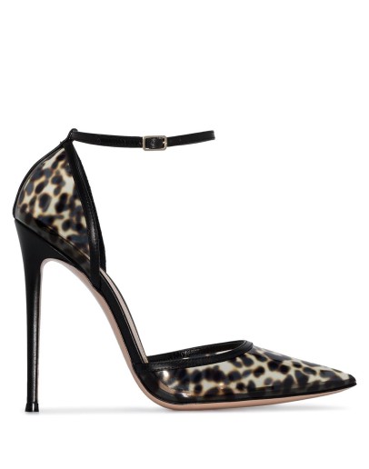 Plexi 110mm leopard print pumps