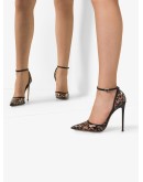 Plexi 110mm leopard print pumps