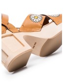 floral-print platform sandals