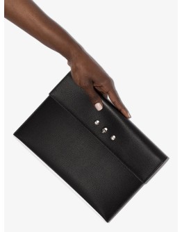 studded leather envelope clutch