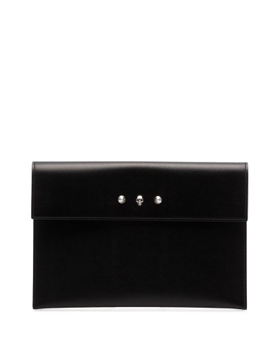 studded leather envelope clutch