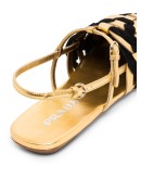 woven-effect flat sandals