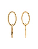 Ellipse polished and carved gold vermeil earrings