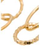 Ellipse polished and carved gold vermeil earrings