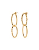 Ellipse polished and carved gold vermeil earrings
