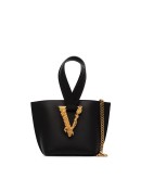 Virtus logo plaque bucket bag