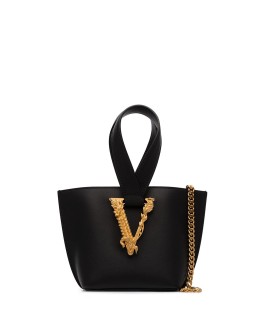 Virtus logo plaque bucket bag