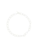 Ellipse polished and carved sterling silver necklace