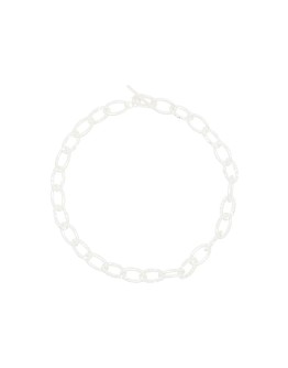Ellipse polished and carved sterling silver necklace