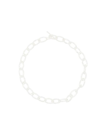 Ellipse polished and carved sterling silver necklace