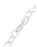 Ellipse polished and carved sterling silver necklace