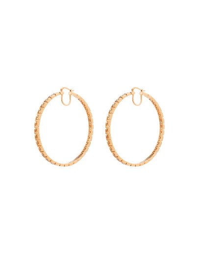 Greca-pattern hoop earrings