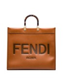 Sunshine logo-embossed leather tote bag