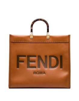 Sunshine logo-embossed leather tote bag