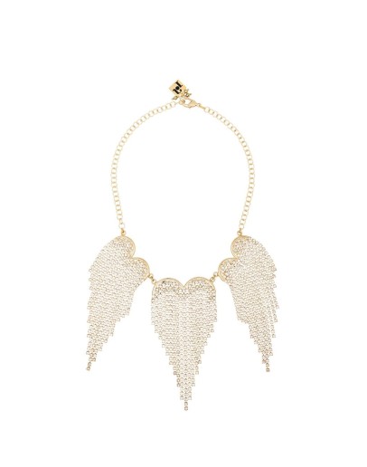 Graffiti crystal fringe choker