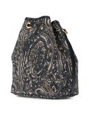 paisley embroidered bucket bag