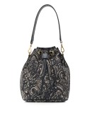 paisley embroidered bucket bag