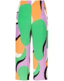 printed pleated cropped trousers