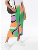 printed pleated cropped trousers