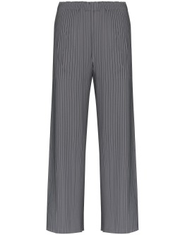 plissé split-detail trousers