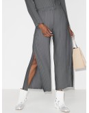 plissé split-detail trousers
