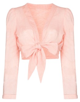 cropped tie blouse