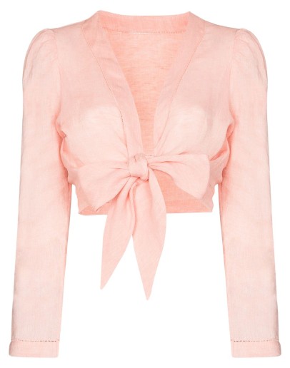 cropped tie blouse