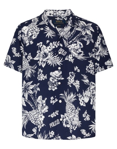 floral-print short-sleeve shirt