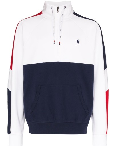 zip-up logo-embroidered sweatshirt