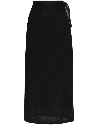 wrap midi skirt